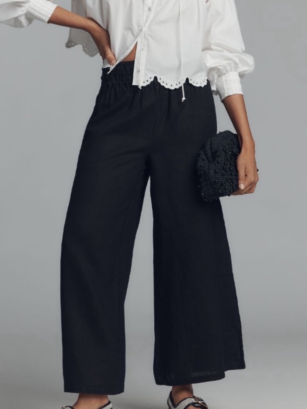 Anthropologie Somerset 100% Linen Pull-On Pants Size XS Black - Picture 11 of 15